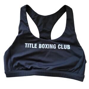 Title Boxing Club (L) Racerback Medium Support Sports Bra Black Training Gym